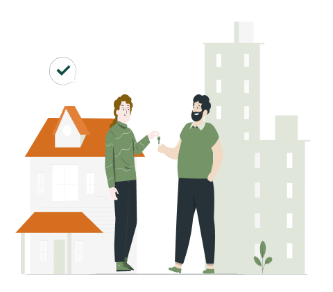 Illustration of a rental provider using an online service to resolve a tenancy dispute