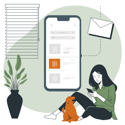 Illustration of a renter reviewing documents and managing dispute cases