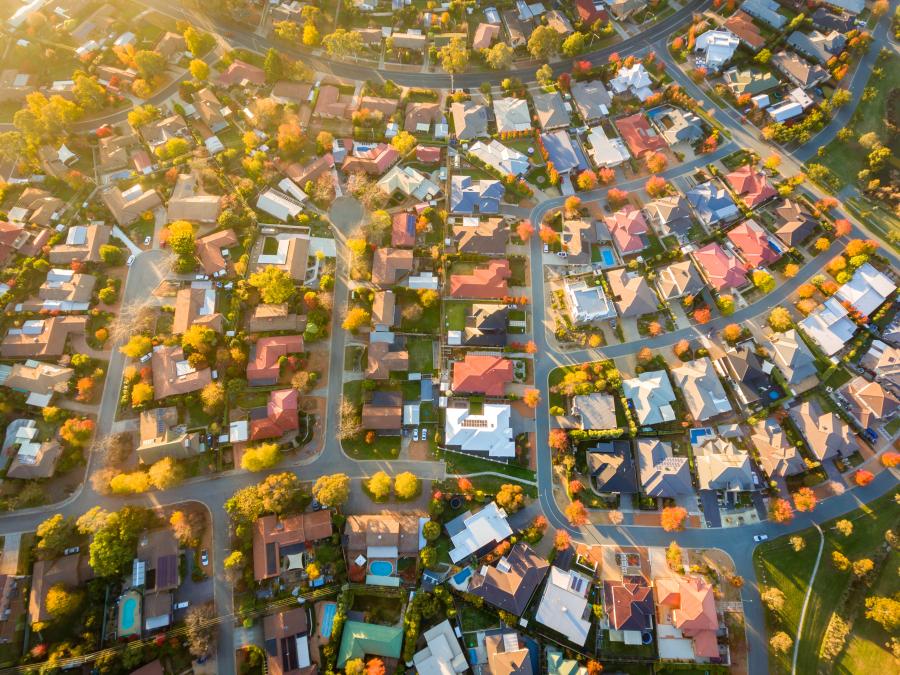 Row of Victorian-style houses representing rental homes across Victoria